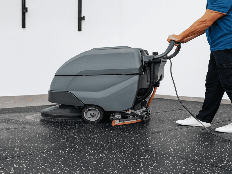 Um gráfico que mostra as ondas sonoras a serem absorvidas por um pavimento de borracha em comparação com o ressalto num pavimento duro.